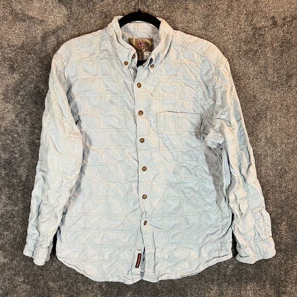 Territory Ahead Shirt Mens Large Button Down Blue Long Sleeve Cotton Rayon - Picture 1 of 8